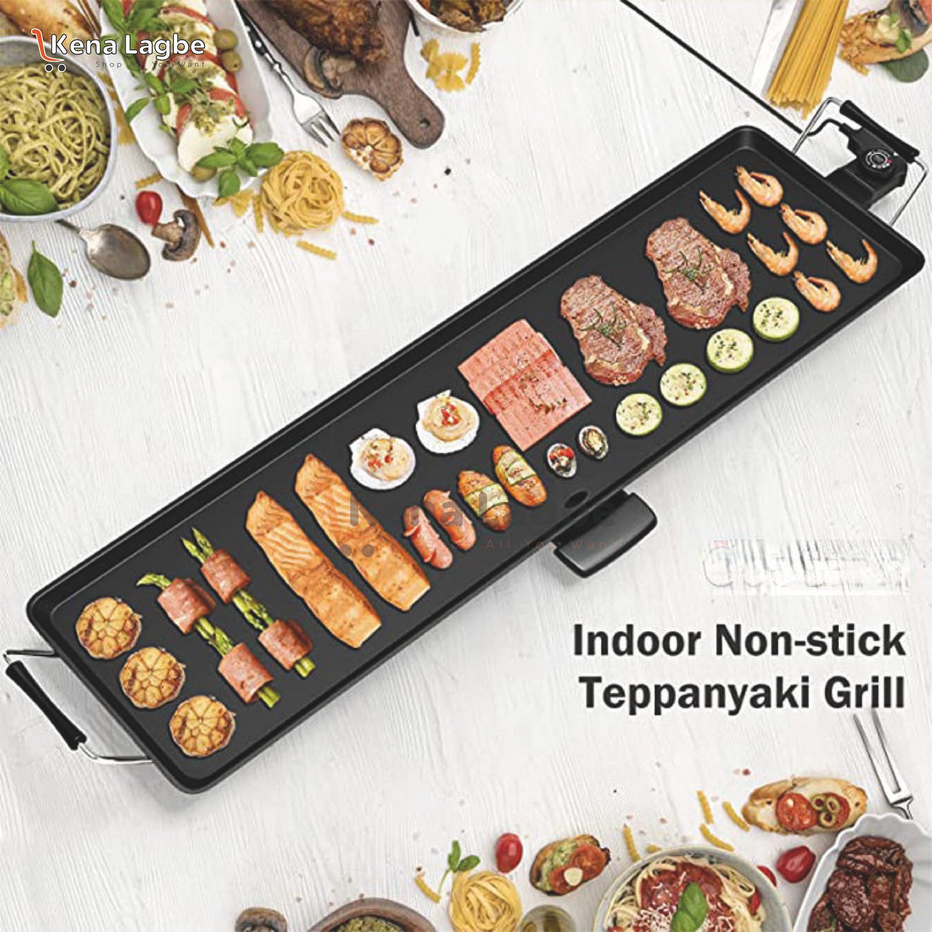 RAF Electric BBQ Grill Pan 1800W | Smokeless, Non-Stick & Adjustable