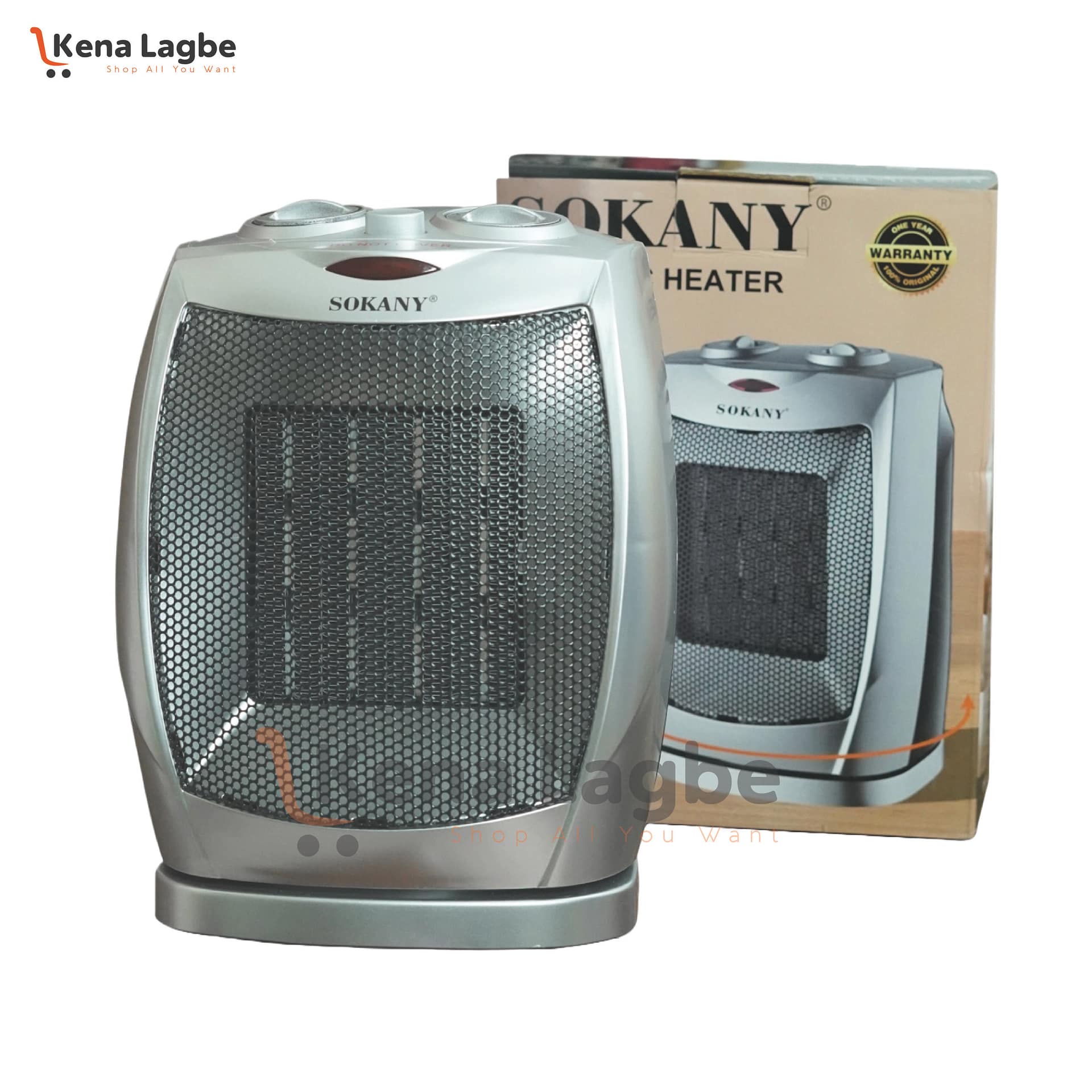 SOKANY Electric Room Heater SK-1653 | 2000W Portable Heater with Thermostat & Cold Wind